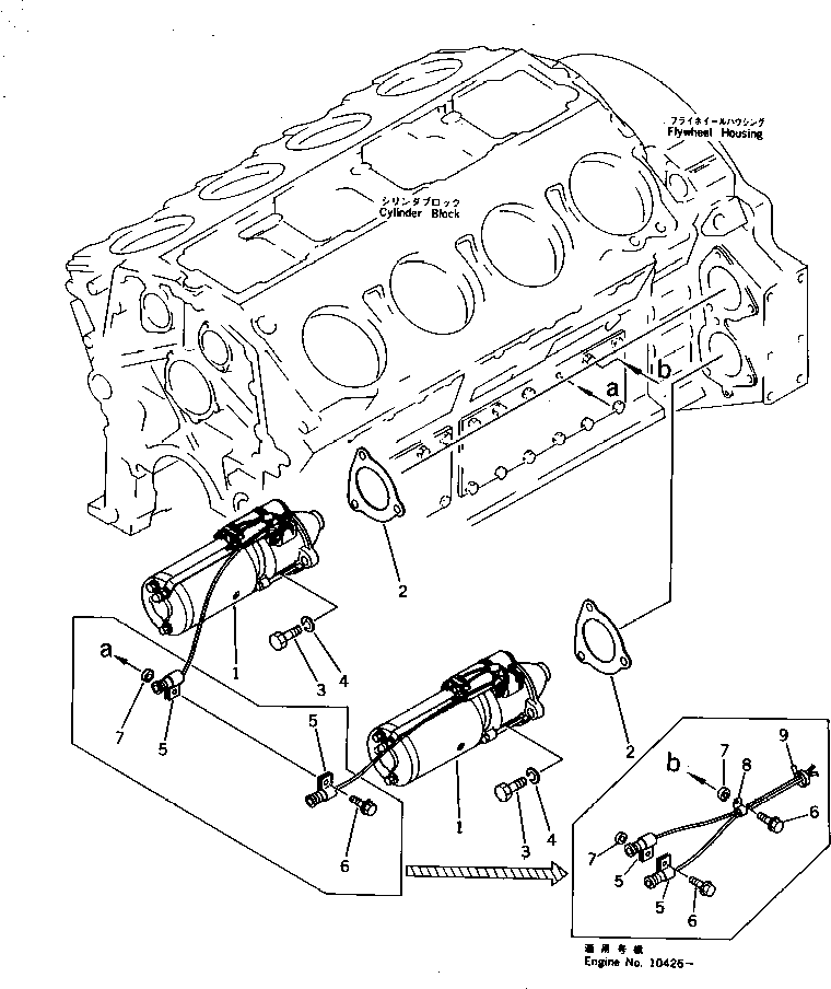 Engines Komatsu / SA8V170-1A S/N 10001-UP(sa8v170r) / STARTING MOTOR AND MOUNTING(180040 : 0621)