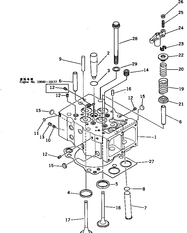 Engines Komatsu / SA8V170-1C S/N 10040-UP(sa8v171r) / CYLINDER HEAD(#10040-10301)(030010 : 0101)
