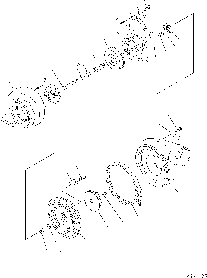 Komatsu parts book diagram for SA8V170-1C S/N 10040-UP: TUBROCHARGER(#10437-)