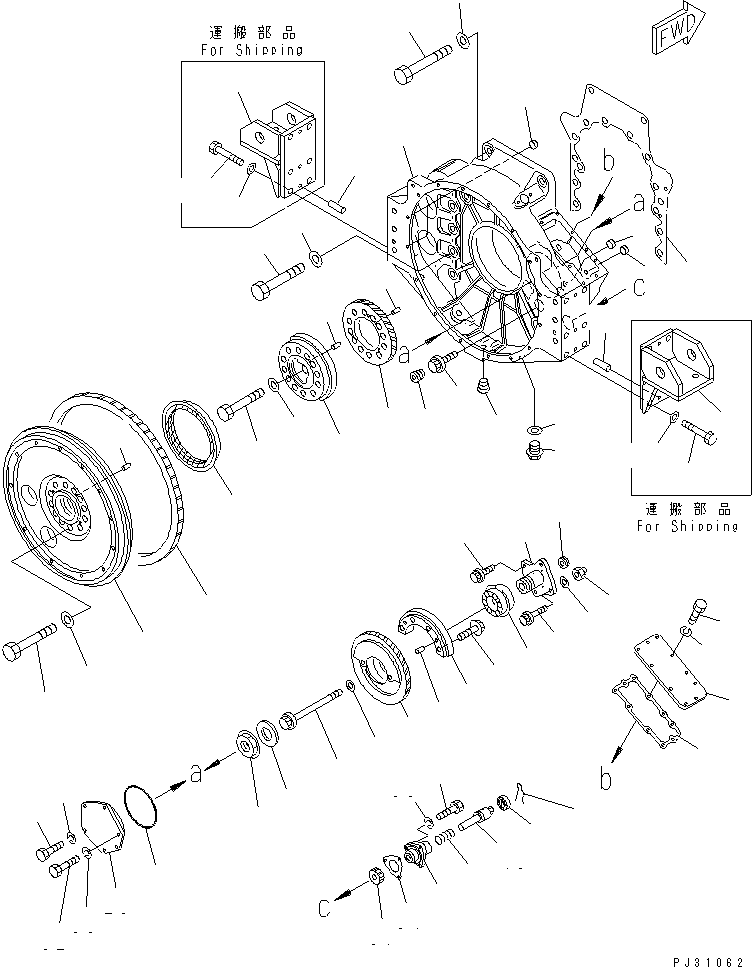 Engines Komatsu / SA8V170-1C S/N 10040-UP(sa8v171r) / FLYWHEEL AND FLYWHEEL HOUSING(#10040-10252)(060120 : 0231)