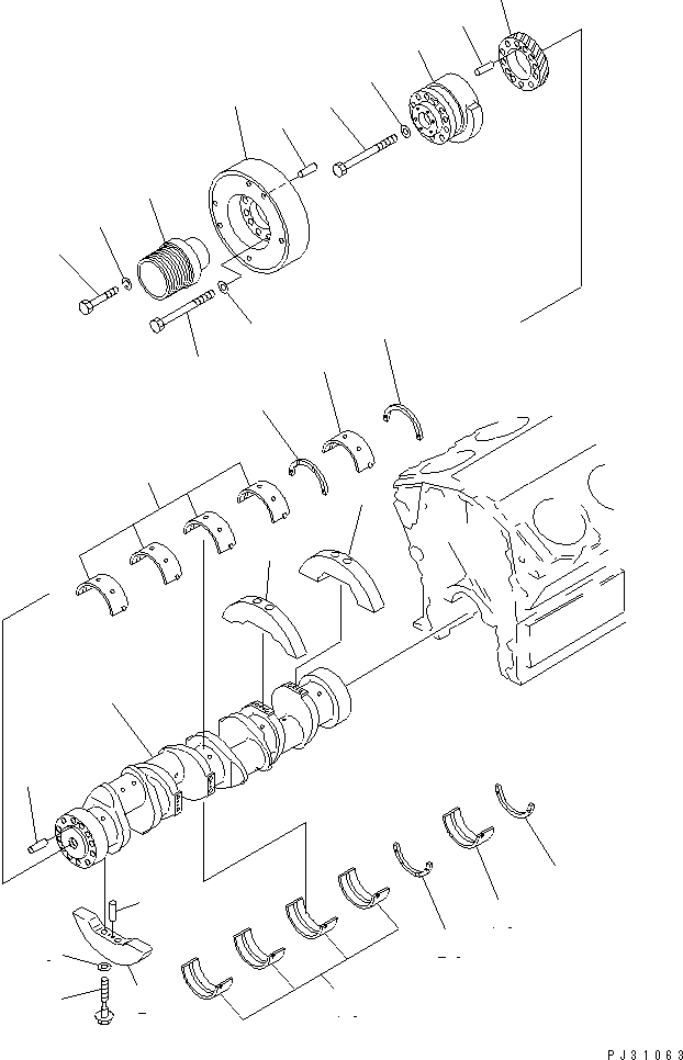 Komatsu parts book diagram for SA8V170-1C S/N 10040-UP: CRANKSHAFT