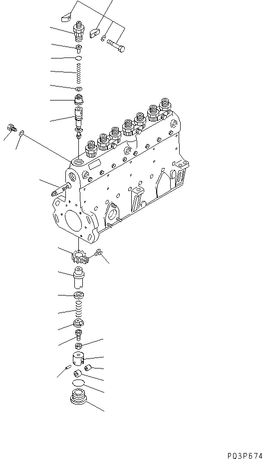Komatsu parts book diagram for SA8V170-1C S/N 10040-UP: FUEL INJECTION PUMP (PUMP) (2/2)(#10040-10515)