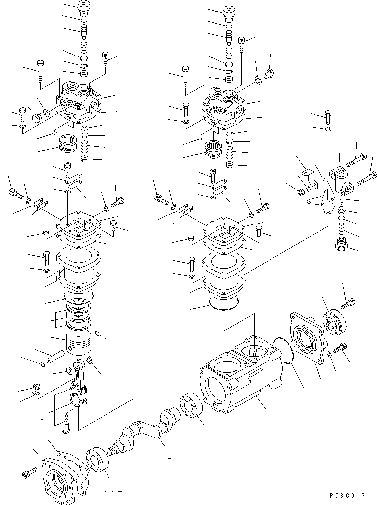 Komatsu parts book diagram for SA8V170-1C S/N 10040-UP: AIR COMPRESSOR(#10437-)