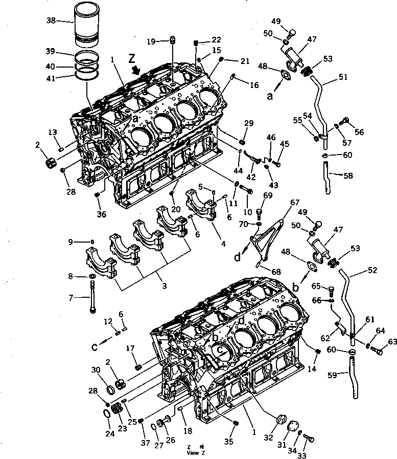 Engines Komatsu / SA8V170-1B S/N 10007-UP(sa8v172r) / CYLINDER BLOCK(060010 : 0201)