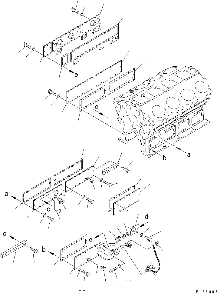 Engines Komatsu / SA8V170-1B S/N 10007-UP(sa8v172r) / CYLINDER BLOCK COVER(#10406-)(060040 : 0203B)