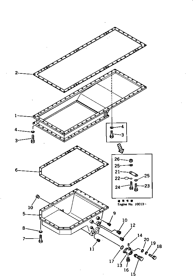 Engines Komatsu / SA8V170-1B S/N 10007-UP(sa8v172r) / OIL PAN(060080 : 0221)