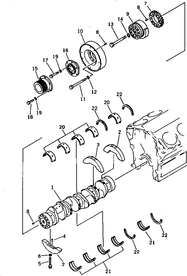 Engines Komatsu / SA8V170-1B S/N 10007-UP(sa8v172r) / CRANKSHAFT(060110 : 0241)