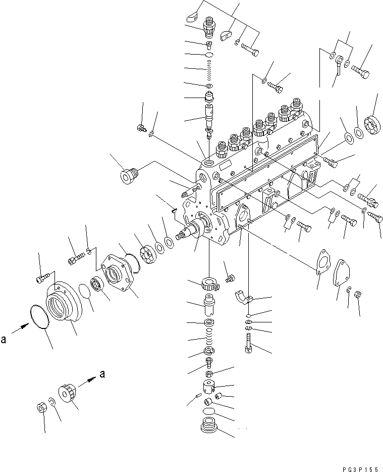Komatsu parts book diagram for SA8V170-1B S/N 10007-UP: FUEL INJECTION PUMP (PUMP)(#10007-10449)