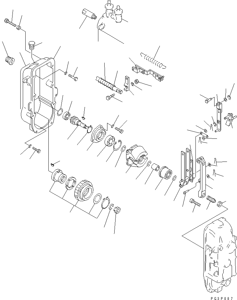 Komatsu parts book diagram for SA8V170-1B S/N 10007-UP: FUEL INJECTION PUMP (GOVERNOR) (1/2)(#10007-10449)