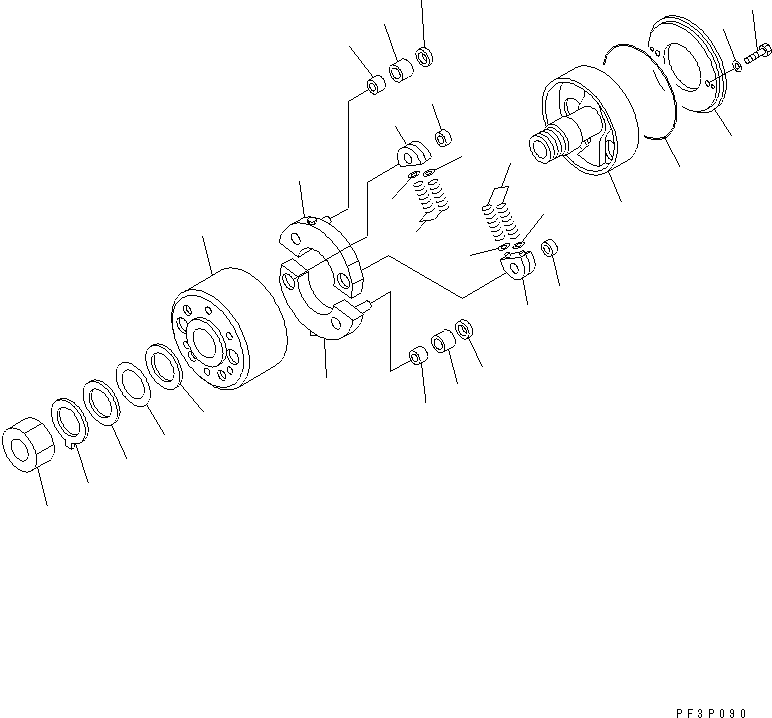 Komatsu parts book diagram for SA8V170-1B S/N 10007-UP: FUEL INJECTION PUMP TIMER