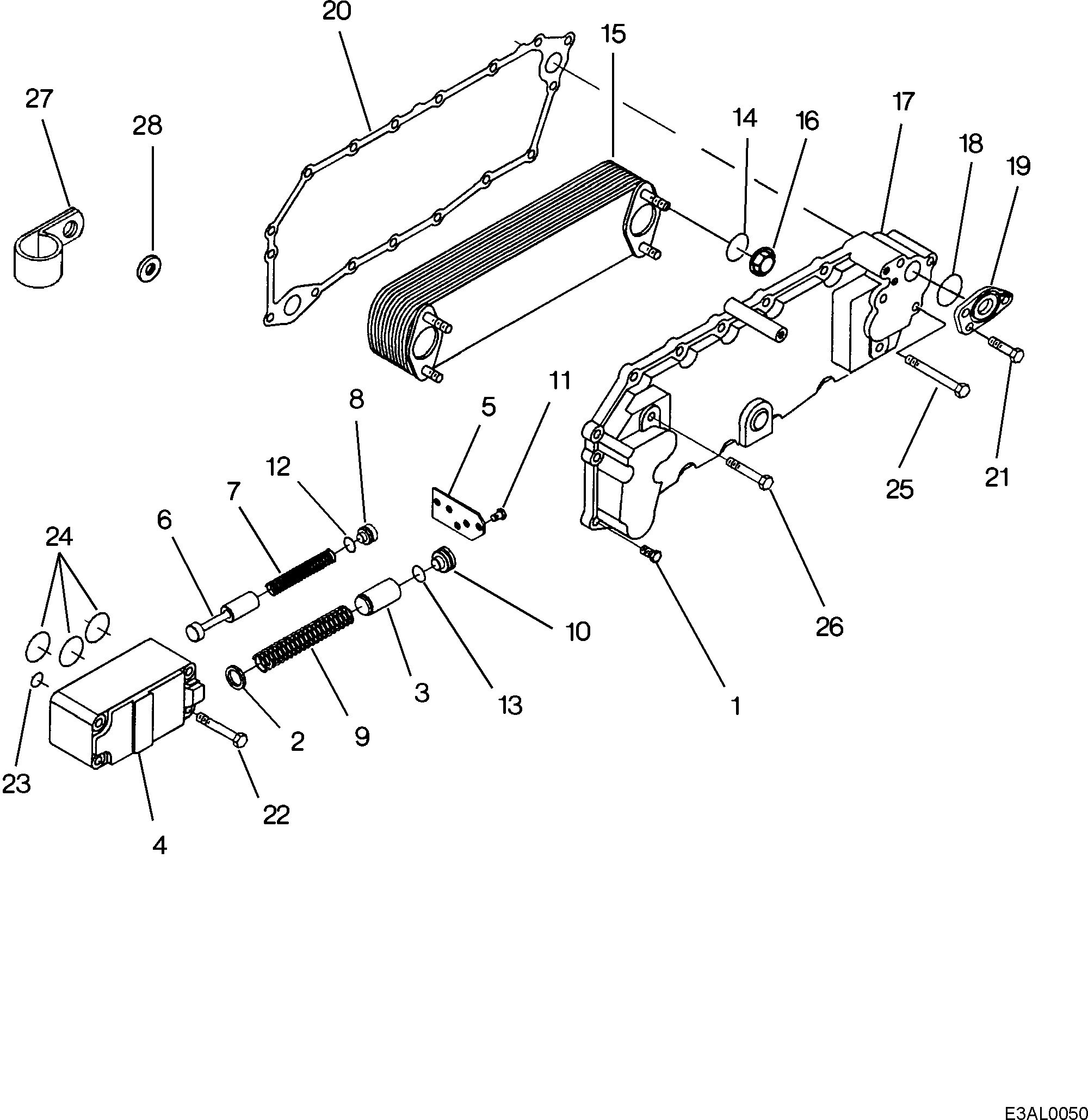 Engines Komatsu / SAA12V140Z-E2-80 S/N 37209742-UP(saa12v1c) / LUBRICATING OIL COOLER(030300 : A3112-A7A2)