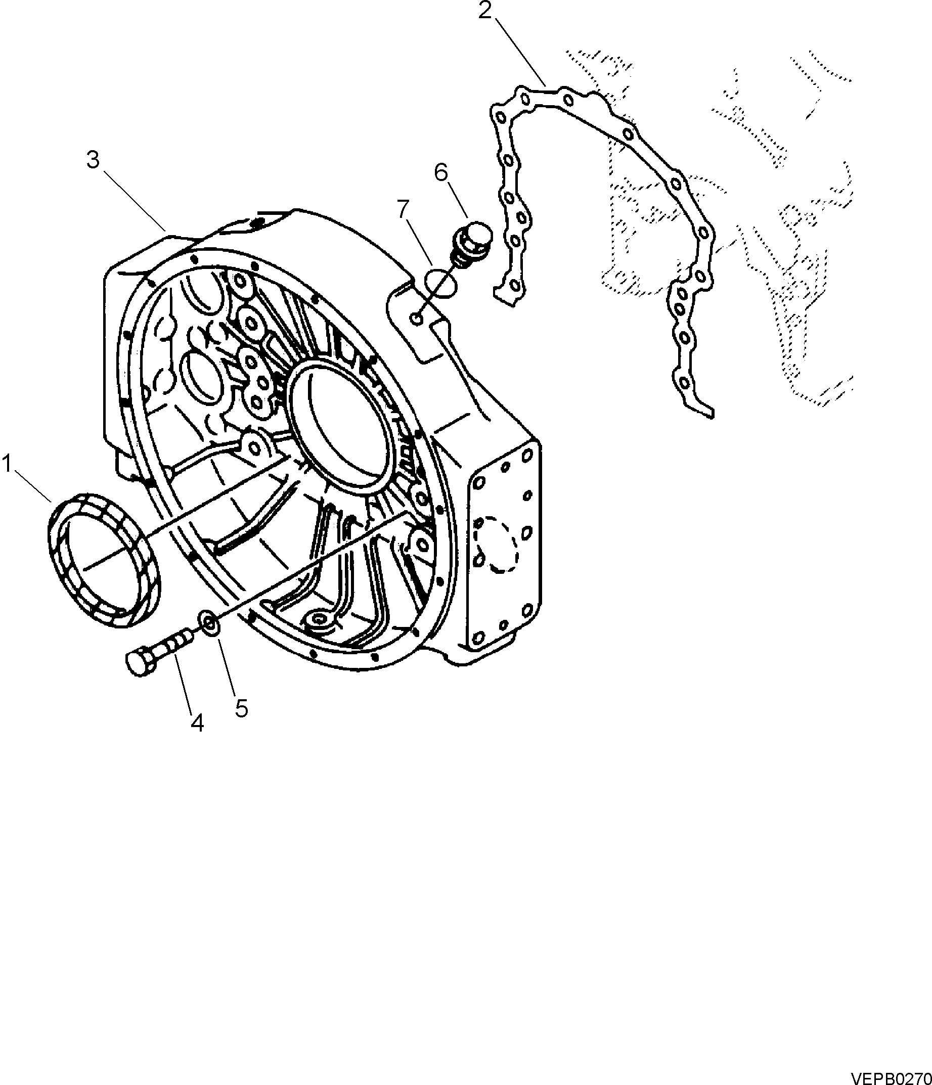 Engines Komatsu / SAA12V140Z-E2-80 S/N 37209742-UP(saa12v1c) / FLYWHEEL HOUSING(030610 : A8106-A7A1)