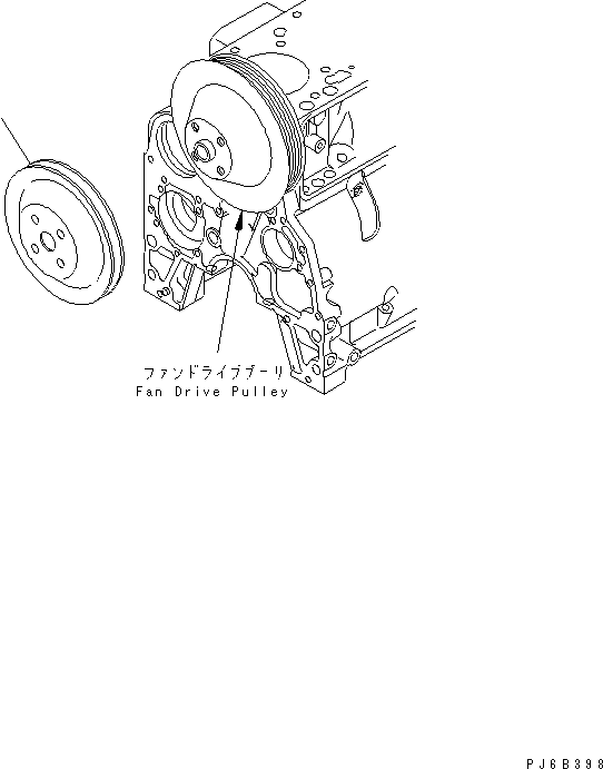 Komatsu parts book diagram for SAA4D102E-2E-4 S/N 26274903-UP: FAN PULLEY(#26282900-)