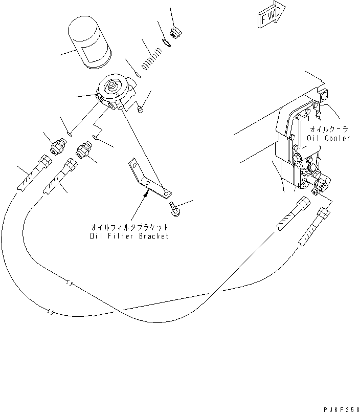 Komatsu parts book diagram for SAA4D102E-2E-4 S/N 26274903-UP: OIL FILTER AND PIPING(#26304081-)