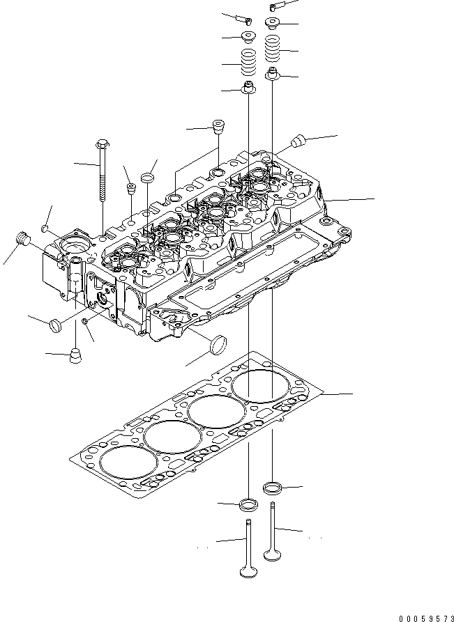 Engines Komatsu / SAA4D107E-1A-WK S/N 21720884-UP(saa4d16u) / CYLINDER HEAD(030010 : A1009-01A7)