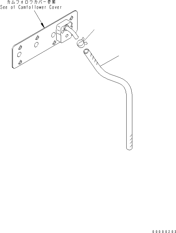 Komatsu parts book diagram for SAA4D102E-2G-4 S/N 26274903-UP: BREATHER HOSE(#26320001-)