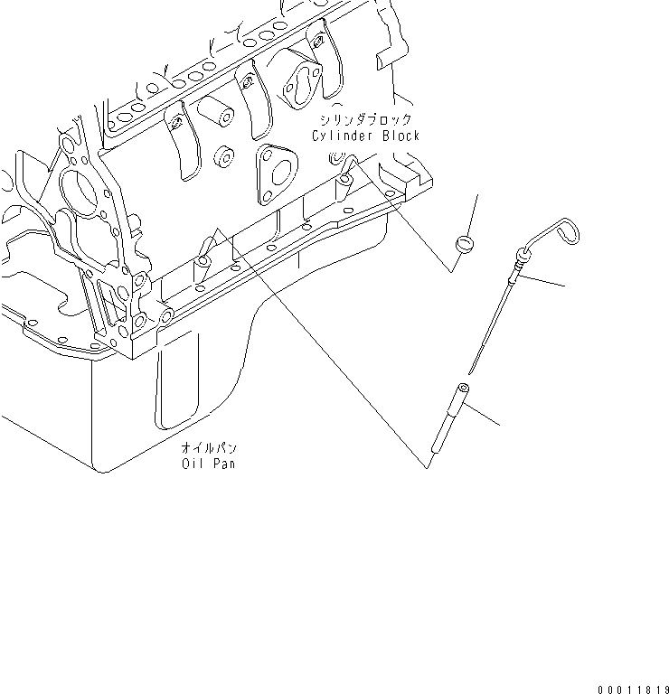 Komatsu parts book diagram for SAA4D102E-2G-4 S/N 26274903-UP: OIL LEVEL GAUGE(#26317765-)