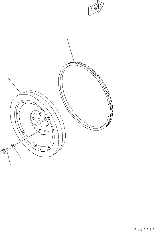 Komatsu parts book diagram for SAA4D102E-2G-4 S/N 26274903-UP: FLYWHEEL(#26317765-)