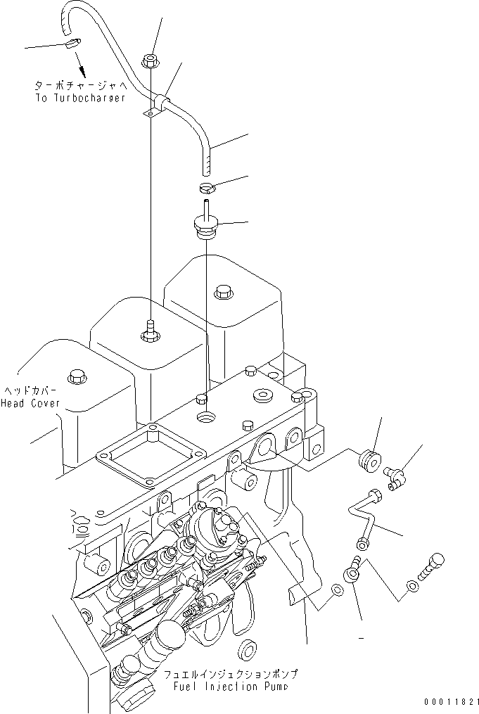 Komatsu parts book diagram for SAA4D102E-2G-4 S/N 26274903-UP: BOOST TUBE(#26317765-)