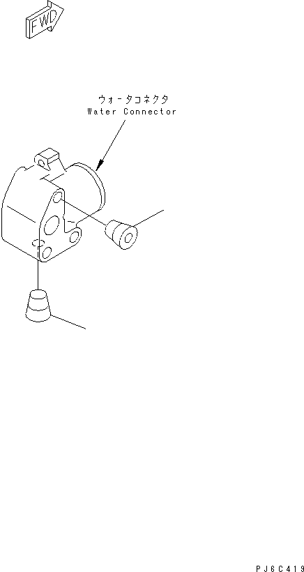 Komatsu parts book diagram for SAA4D102E-2G-4 S/N 26274903-UP: WATER CONNECTOR PLUG(#26277757-)