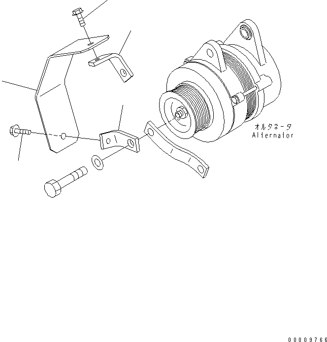 Komatsu parts book diagram for SAA4D102E-2G-4 S/N 26274903-UP: ALTERNATOR COVER (FOR 50A ALTERNATOR)(#26314444-)
