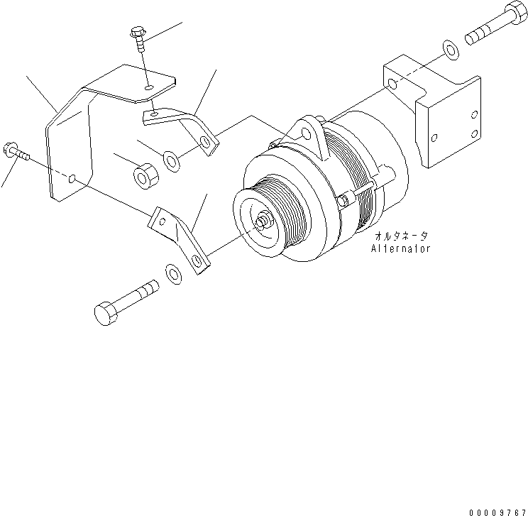 Komatsu parts book diagram for SAA4D102E-2G-4 S/N 26274903-UP: ALTERNATOR COVER (FOR 90A ALTERNATOR)(#26314444-)