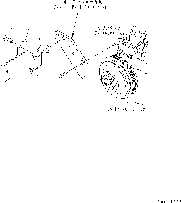 Komatsu parts book diagram for SAA4D102E-2G-4 S/N 26274903-UP: ALTERNATOR COVER (FOR 35A ALTERNATOR)(#26317765-)