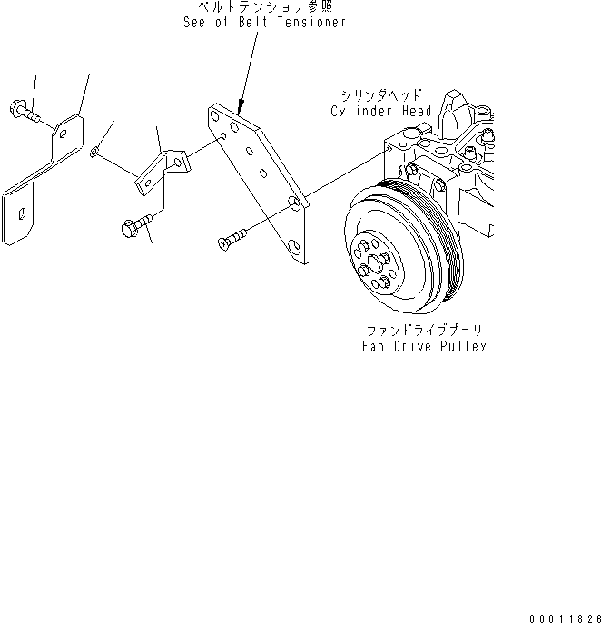Komatsu parts book diagram for SAA4D102E-2G-4 S/N 26274903-UP: ALTERNATOR COVER (FOR 60A ALTERNATOR)(#26317765-)