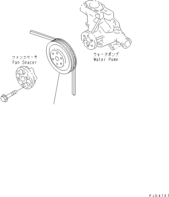 Engines Komatsu / SAA4D95LE-3B-4A S/N 101537-UP(saa4d90c) / WATER PUMP PULLEY (WITH NON HARDENING PULLEY)(030500 : A5020-A0N4)