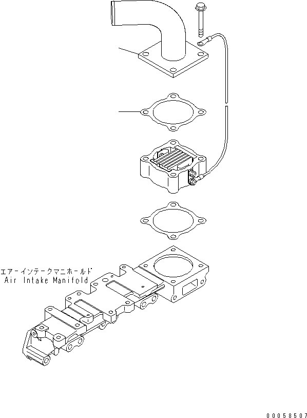 Komatsu parts book diagram for SAA4D95LE-5A S/N 500001-UP: AIR INTAKE CONNECTOR