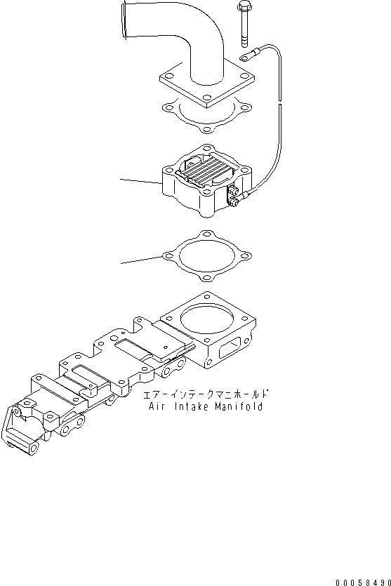 Komatsu parts book diagram for SAA4D95LE-5A S/N 500001-UP: AIR INTAKE HEATER