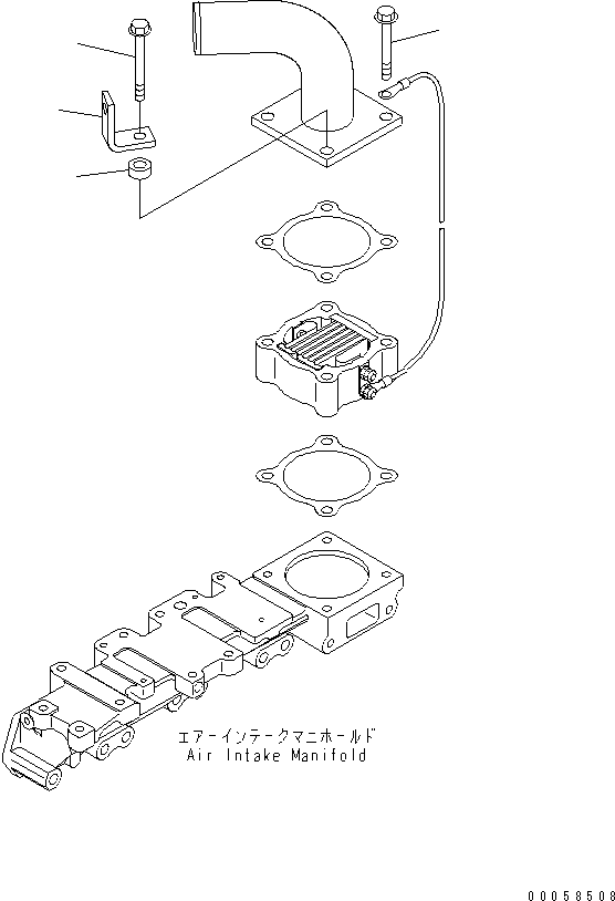 Komatsu parts book diagram for SAA4D95LE-5A S/N 500001-UP: AIR INTAKE CONNECTOR MOUNTING