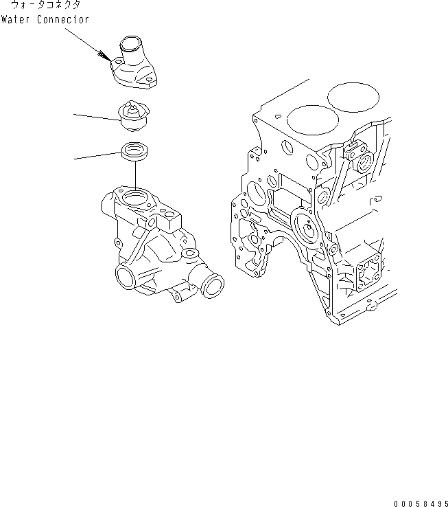 Komatsu parts book diagram for SAA4D95LE-5A S/N 500001-UP: THERMOSTAT