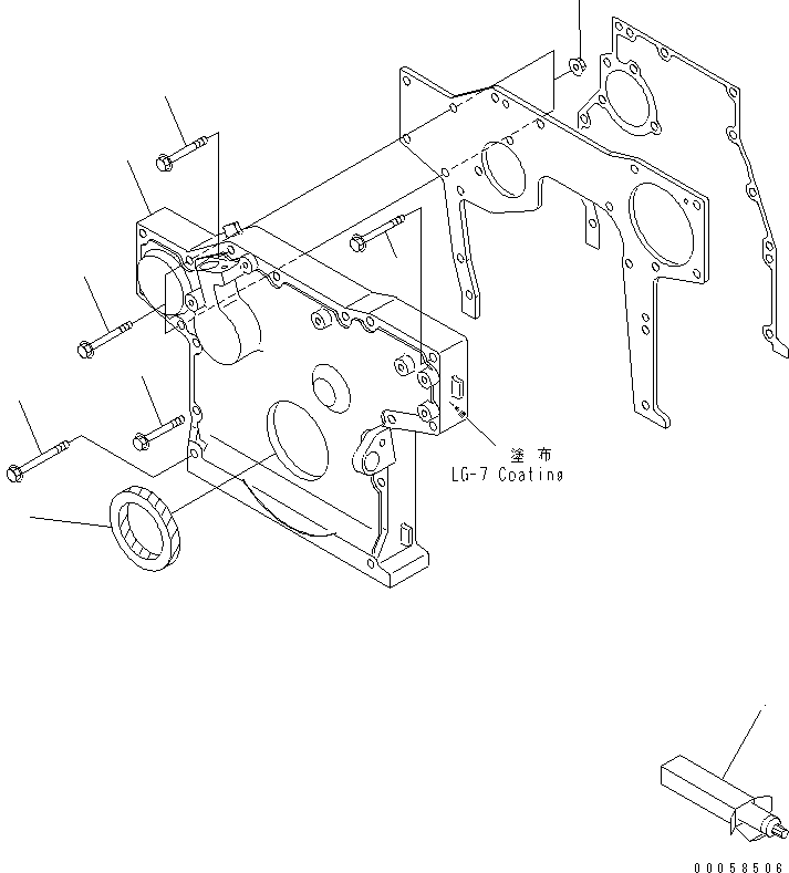 Komatsu parts book diagram for SAA4D95LE-5A S/N 500001-UP: FRONT GEAR COVER