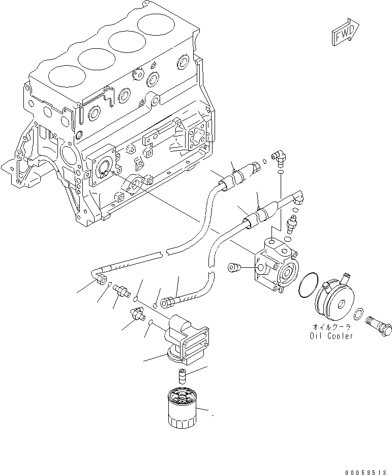 Komatsu parts book diagram for SAA4D95LE-5A S/N 500001-UP: OIL FILTER