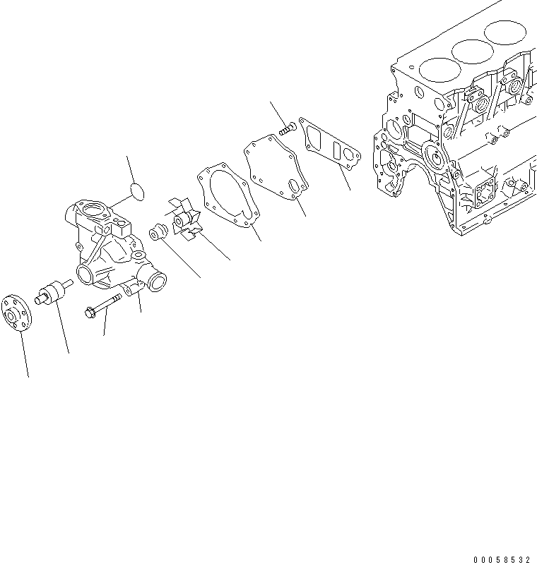 Komatsu parts book diagram for SAA4D95LE-5A S/N 500001-UP: WATER PUMP