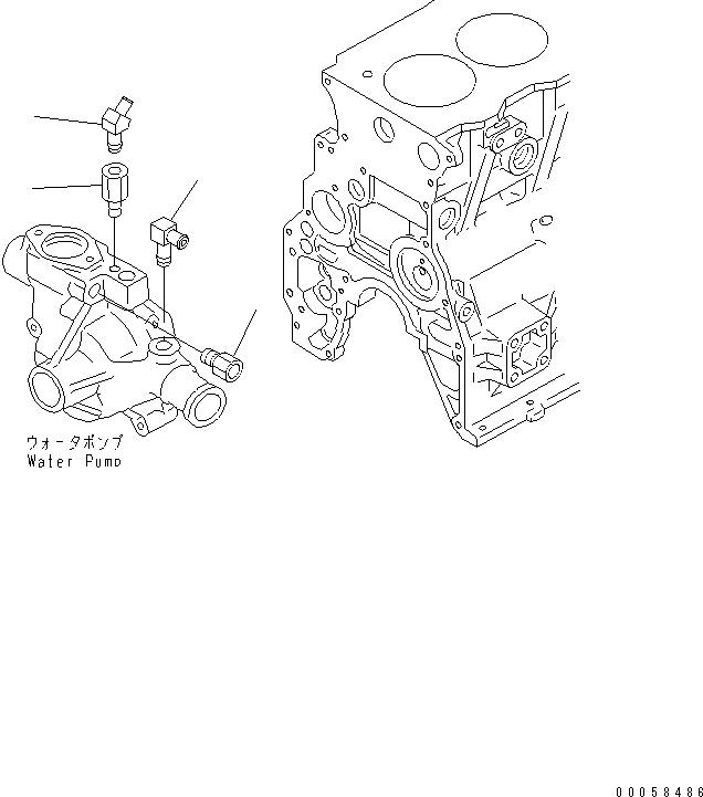 Komatsu parts book diagram for SAA4D95LE-5A S/N 500001-UP: WATER PUMP ADAPTER
