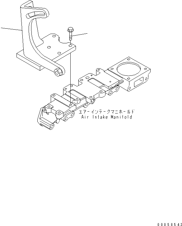 Komatsu parts book diagram for SAA4D95LE-5A S/N 500001-UP: AIR COMPRESSOR BRACKET
