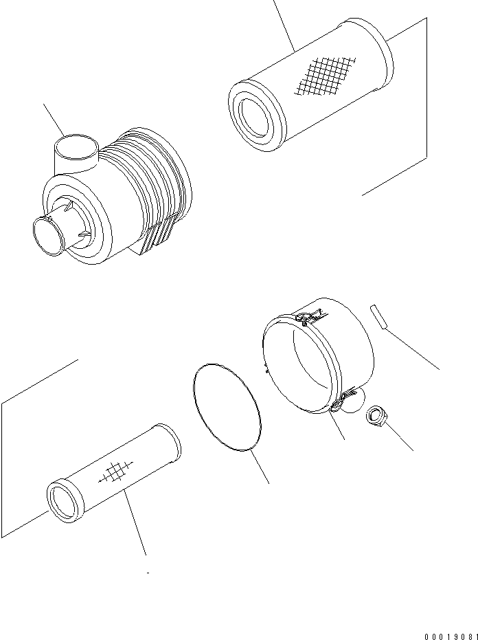 Komatsu parts book diagram for SAA4D95LE-5A S/N 500001-UP: AIR CLEANER