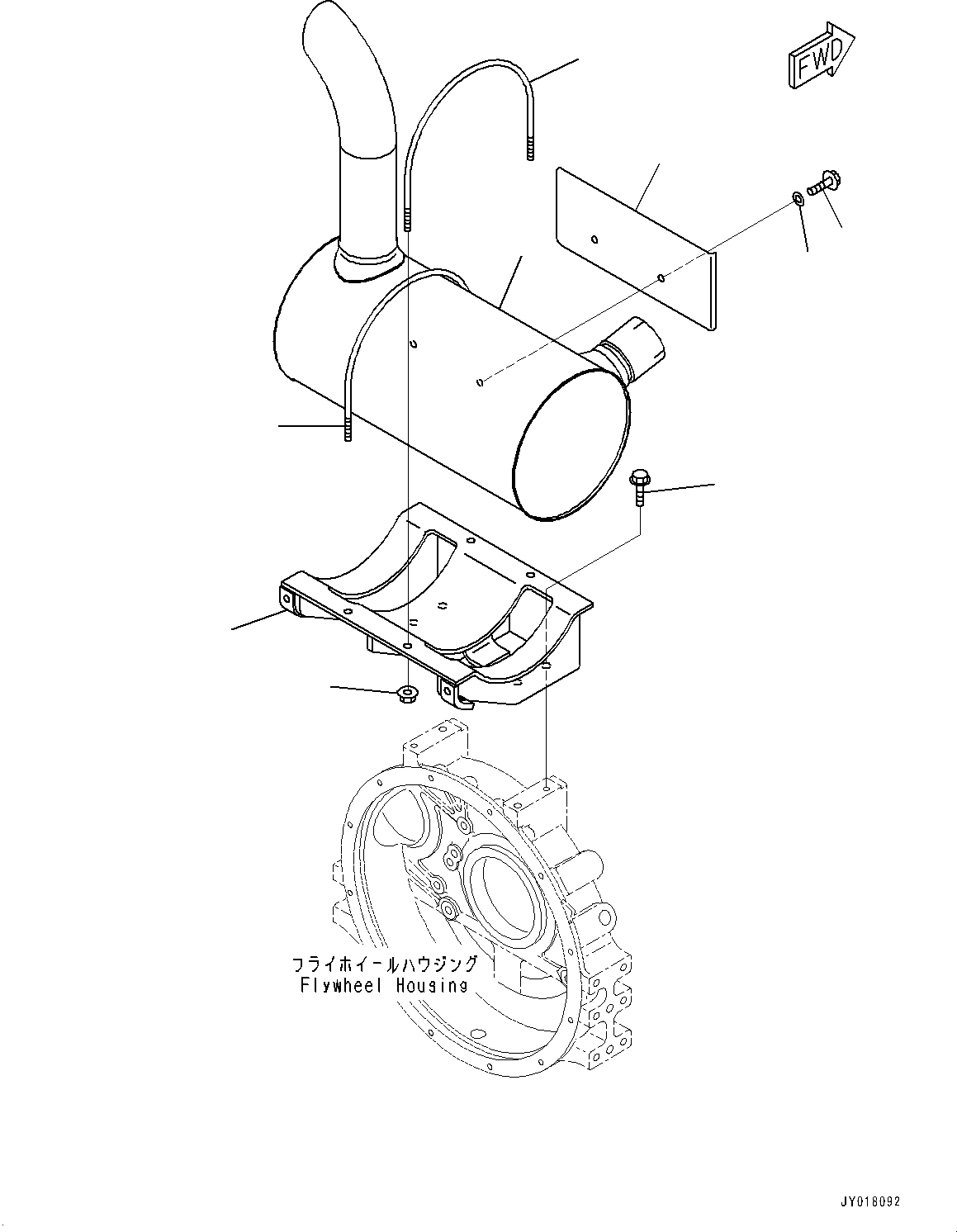 Engines Komatsu / SAA4D95LE_5A S/N 500001-UP(saa4d91u) / MUFFLER (#521646-)(001018 : A1610-01K6A)