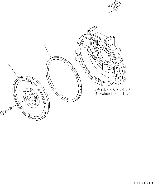 Engines Komatsu / SAA4D95LE_5A S/N 500001-UP(saa4d91u) / FLYWHEEL(001032 : A223P-01D2)