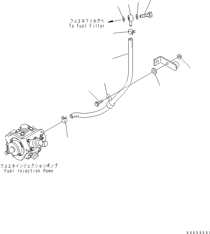 Engines Komatsu / SAA4D95LE_5A S/N 500001-UP(saa4d91u) / FUEL FILTER PIPING(001046 : A411R-01C3)
