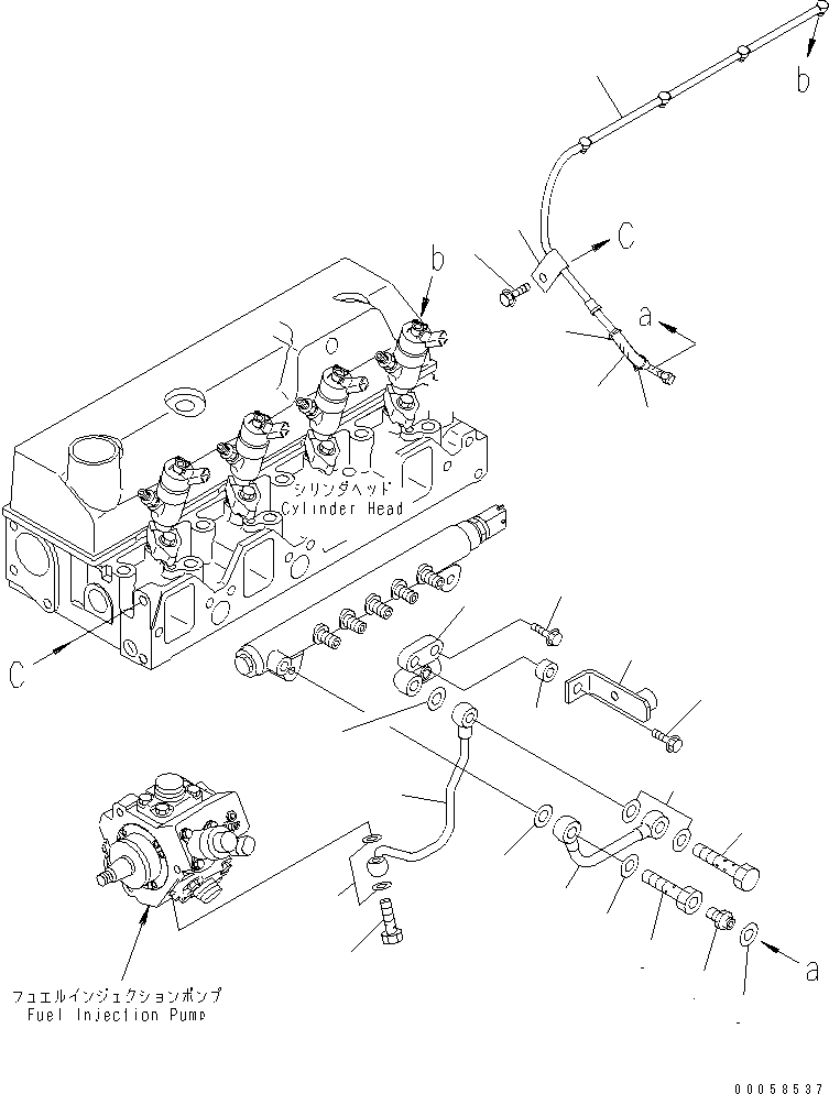 Engines Komatsu / SAA4D95LE_5A S/N 500001-UP(saa4d91u) / FUEL INJECTION PIPING(001047 : A411S-01D4)