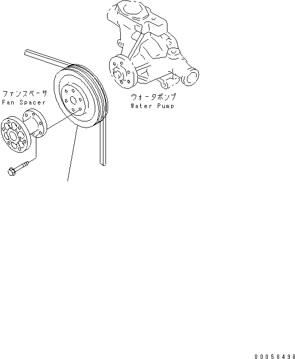 Engines Komatsu / SAA4D95LE_5A S/N 500001-UP(saa4d91u) / COOLING FAN DRIVE PULLEY(001057 : A502P-01E7)