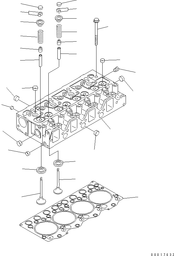 Komatsu parts book diagram for SAA4D95LE-5L-W S/N 500001-UP: CYLINDER HEAD