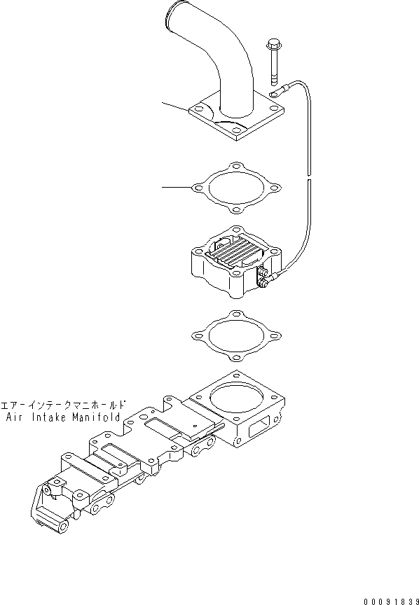 Komatsu parts book diagram for SAA4D95LE-5L-W S/N 500001-UP: AIR INTAKE CONNECTOR(#511213-)