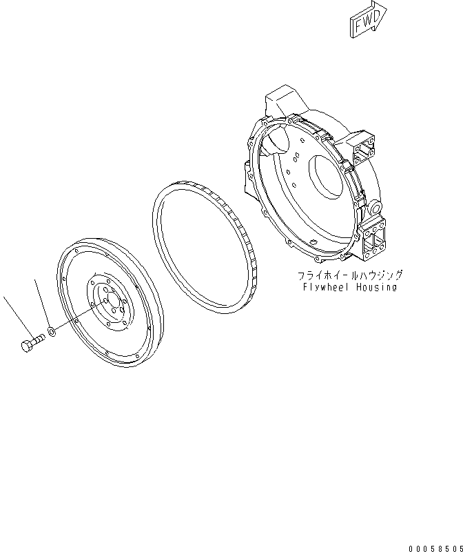 Komatsu parts book diagram for SAA4D95LE-5L-W S/N 500001-UP: FLYWHEEL MOUNTING