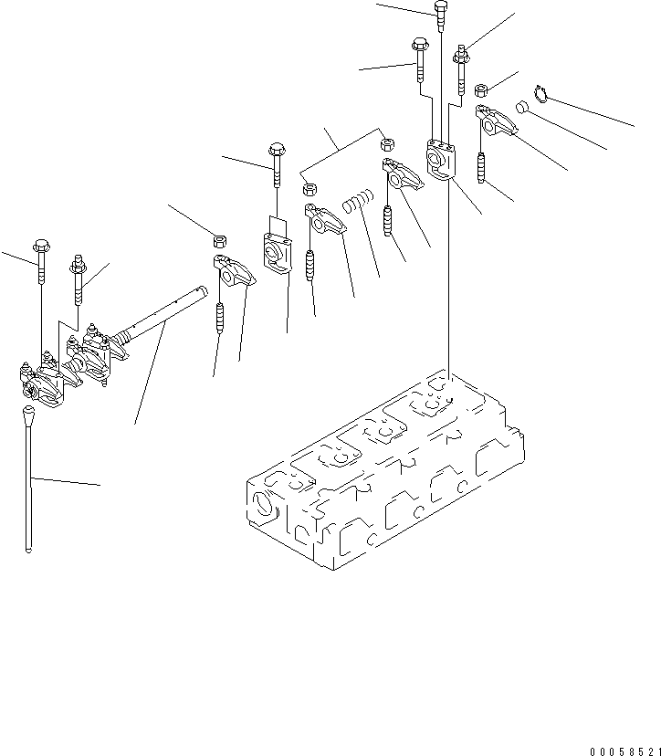 Komatsu parts book diagram for SAA4D95LE-5L-W S/N 500001-UP: ROCKER ARM