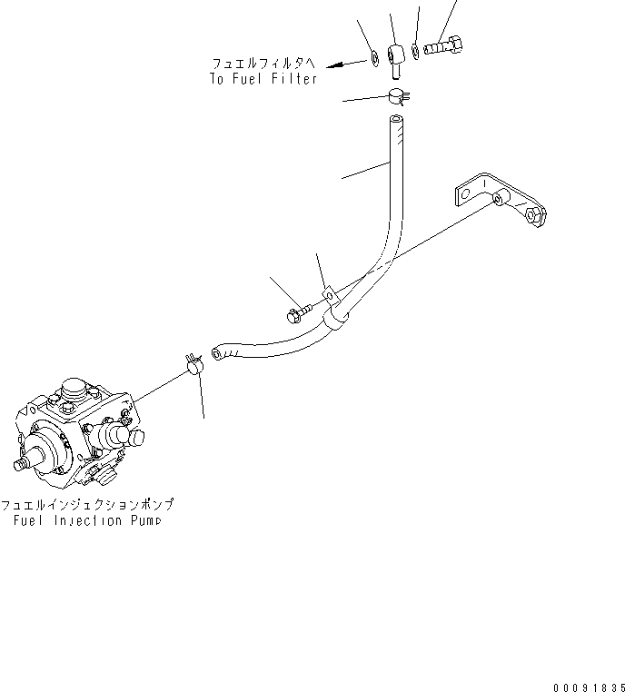 Komatsu parts book diagram for SAA4D95LE-5L-W S/N 500001-UP: FUEL FILTER PIPING(#511213-)