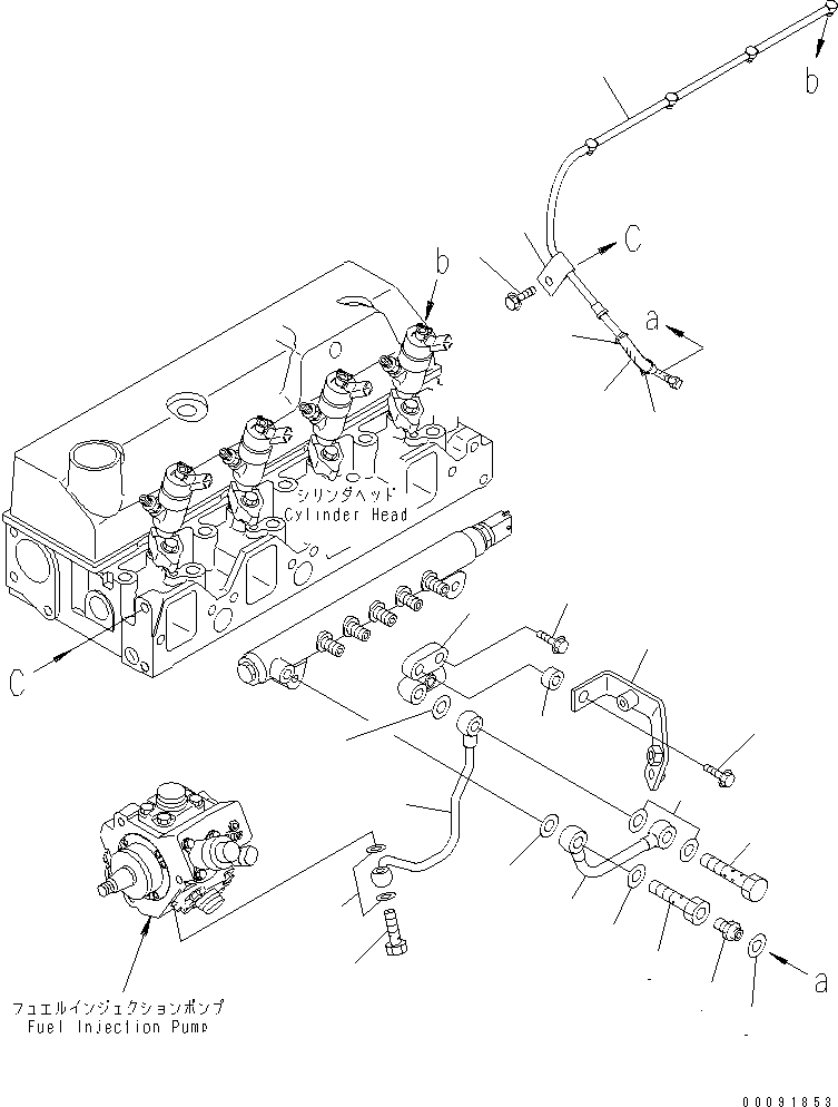 Komatsu parts book diagram for SAA4D95LE-5L-W S/N 500001-UP: FUEL INJECTION PIPING(#511213-)